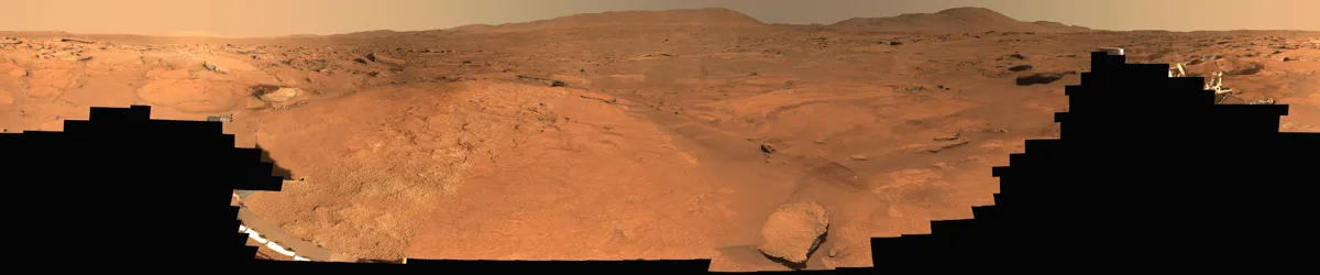 Imagem ilustrativa do rover Perseverance explorando uma rocha marciana